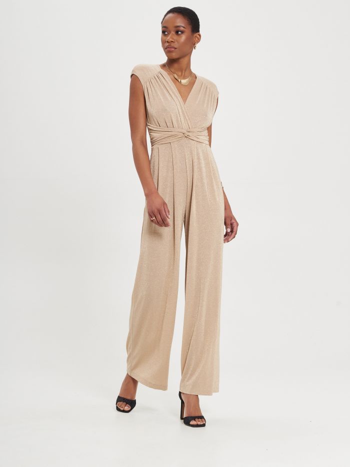 Jumpsuits zonder mouw goud Rinascimento