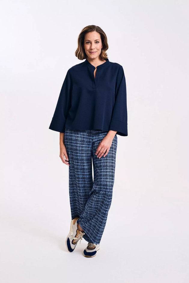 Blouses lange mouw blauw Améline