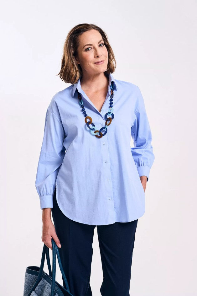 Blouses lange mouw blauw Améline