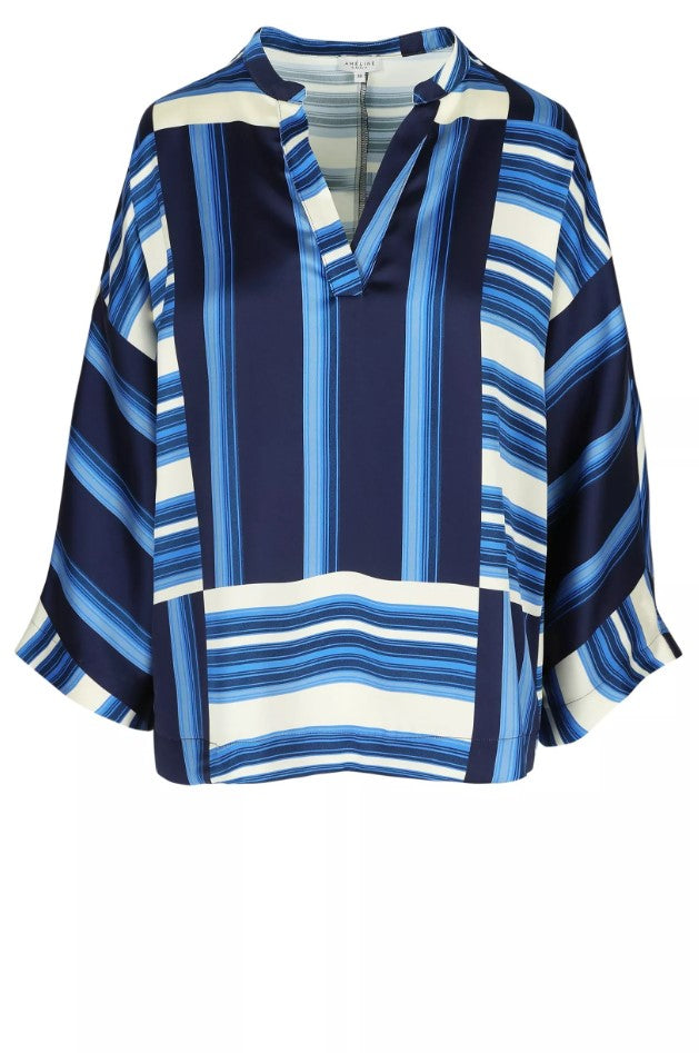 Blouses lange mouw blauw Améline