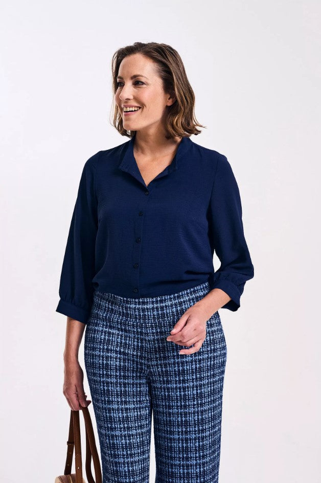 Blouses lange mouw blauw Améline