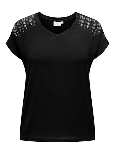 T-shirts korte mouw zwart ONLY Carmakoma