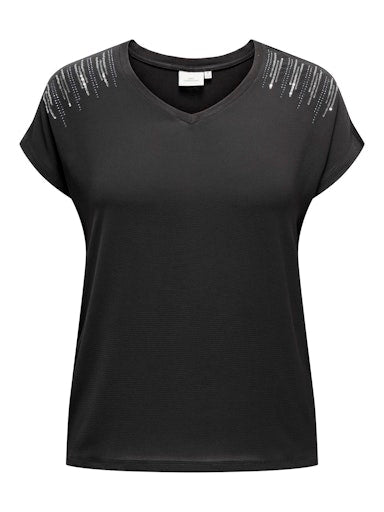 T-shirts korte mouw grijs ONLY Carmakoma