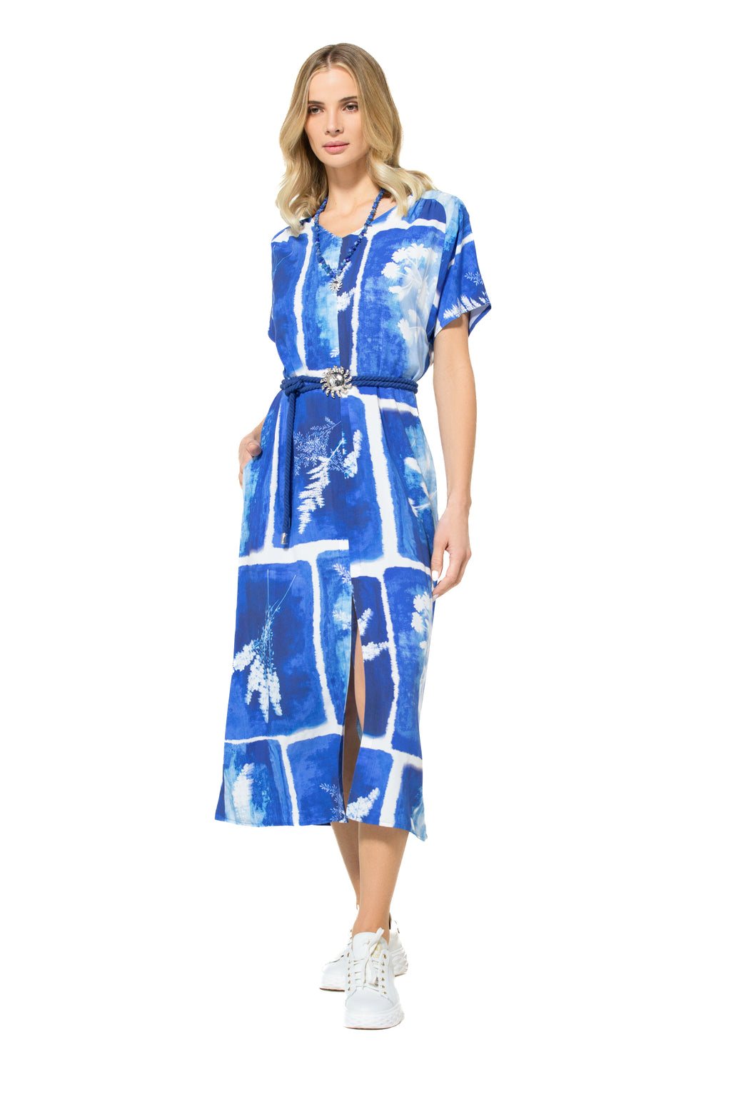 Jurken korte mouw blauw Caroline Biss