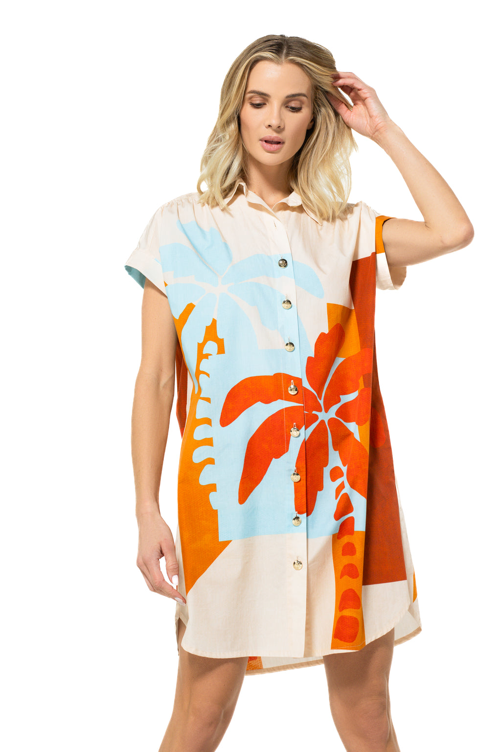 Jurken korte mouw multicolor Caroline Biss