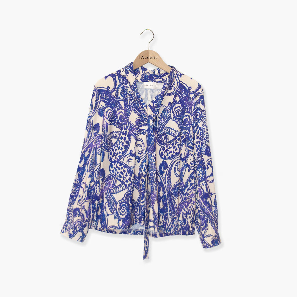Blouses lange mouw beige Accent