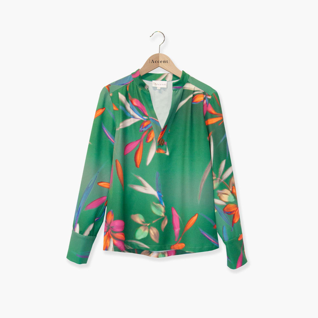 Blouses lange mouw groen Accent
