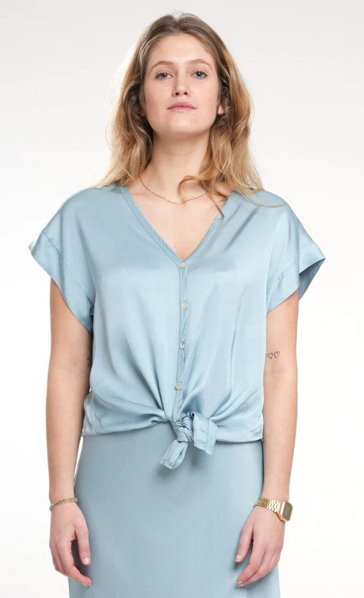 Blouses korte mouw blauw BLACK ROSE