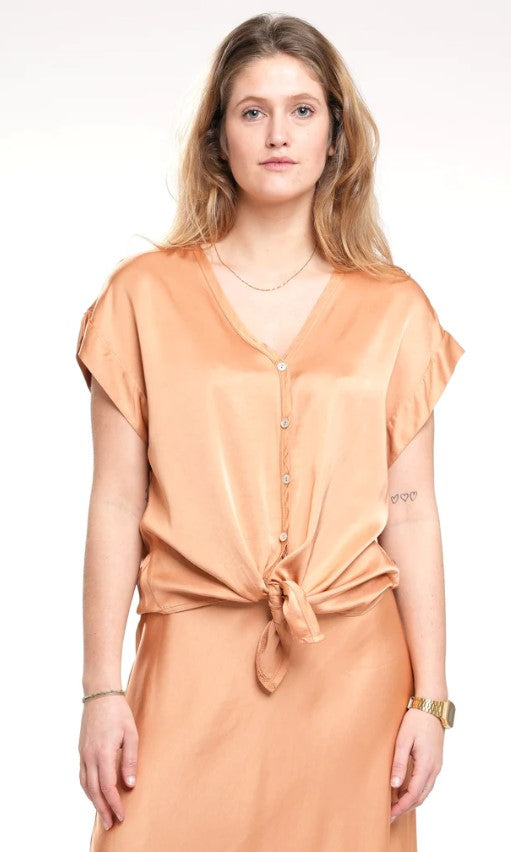 Blouses korte mouw oranje BLACK ROSE