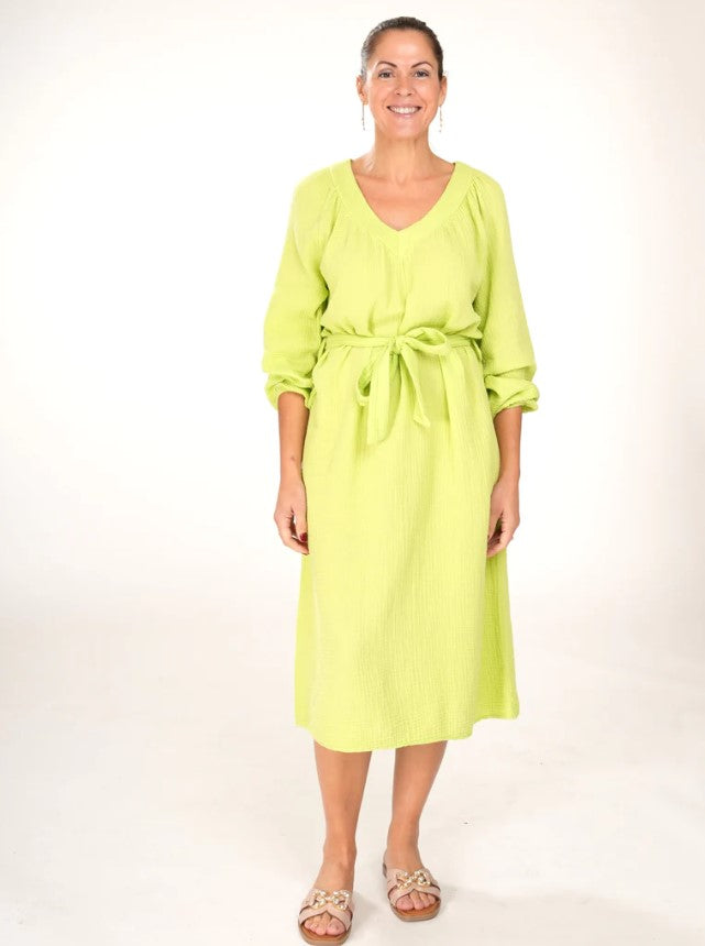 Jurken lange mouw geel BLACK ROSE