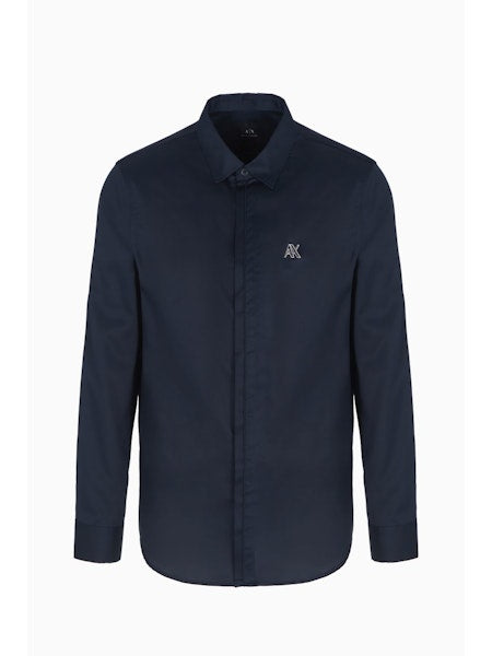 Hemden lange mouw blauw Armani Exchange