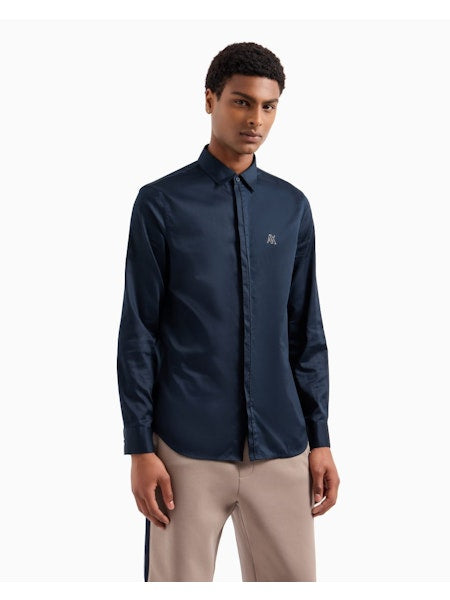 Hemden lange mouw blauw Armani Exchange