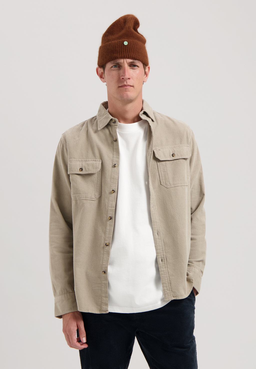 Hemden lange mouw beige Dstrezzed