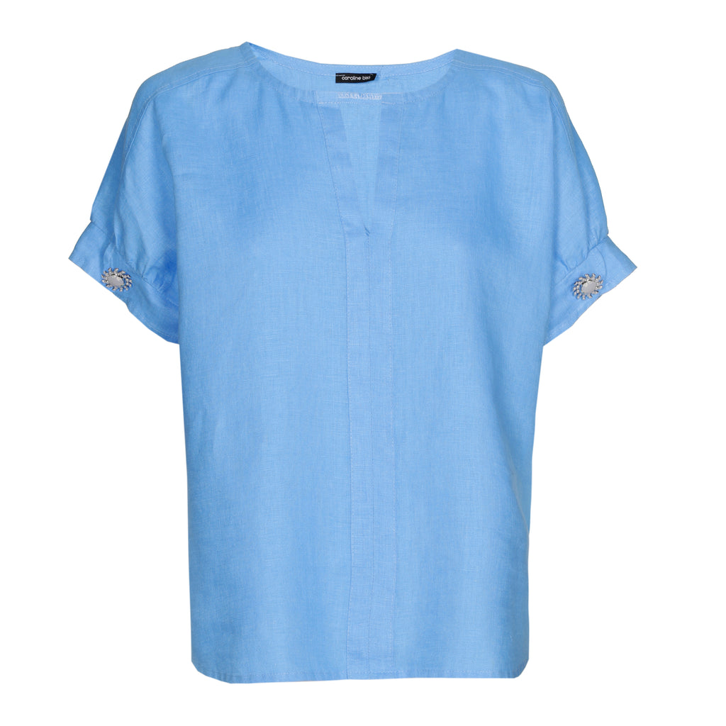 Blouses lange mouw blauw Caroline Biss