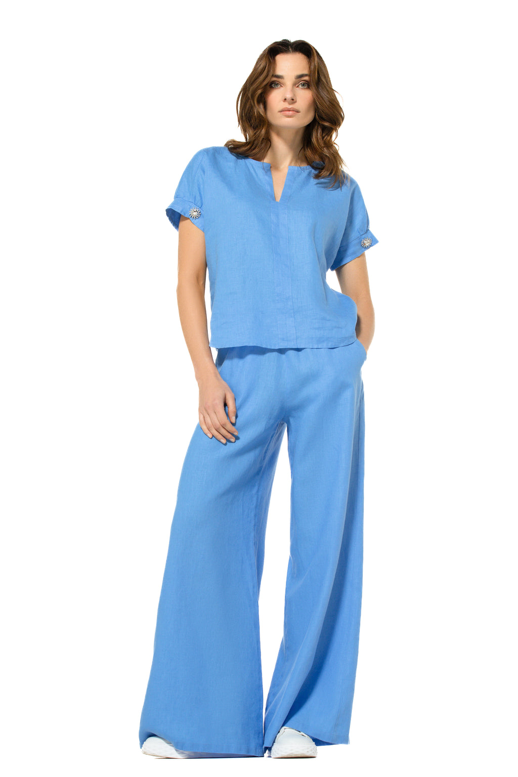 Blouses lange mouw blauw Caroline Biss