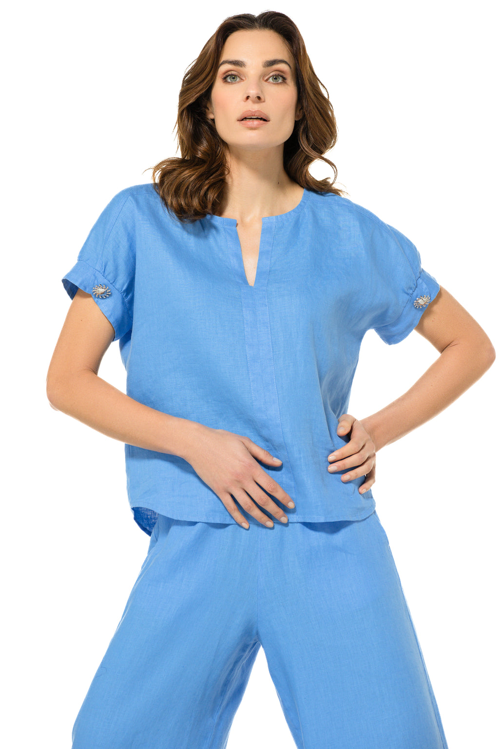 Blouses lange mouw blauw Caroline Biss