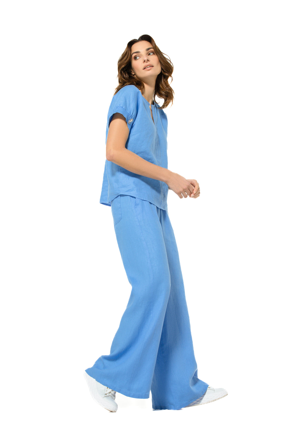 Blouses lange mouw blauw Caroline Biss