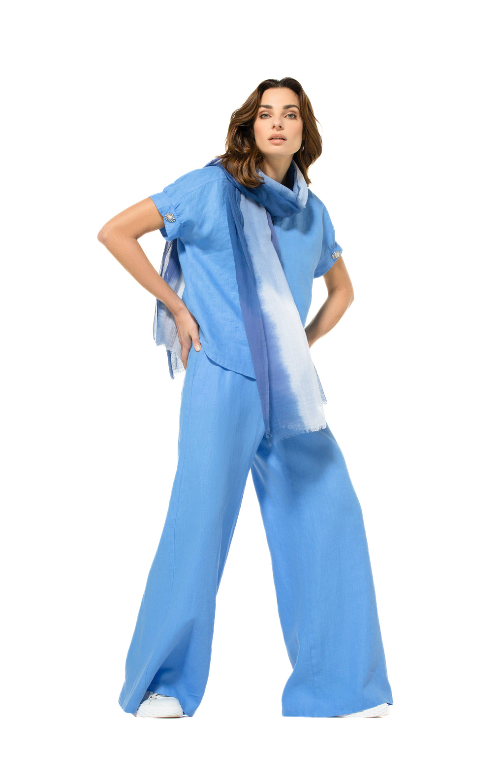 Blouses lange mouw blauw Caroline Biss