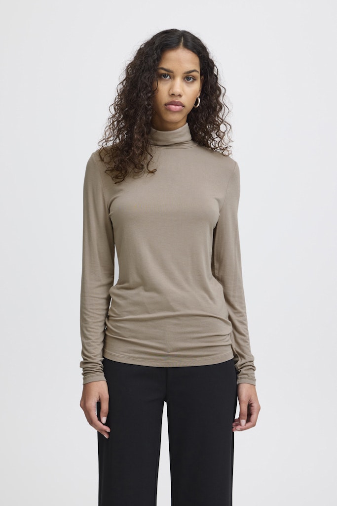T-shirts lange mouw beige ICHI