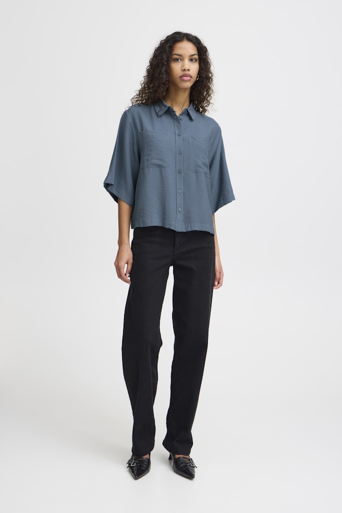 Blouses korte mouw blauw ICHI