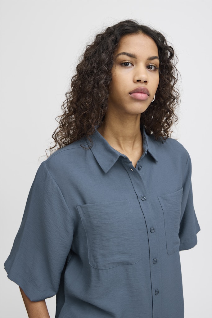 Blouses korte mouw blauw ICHI