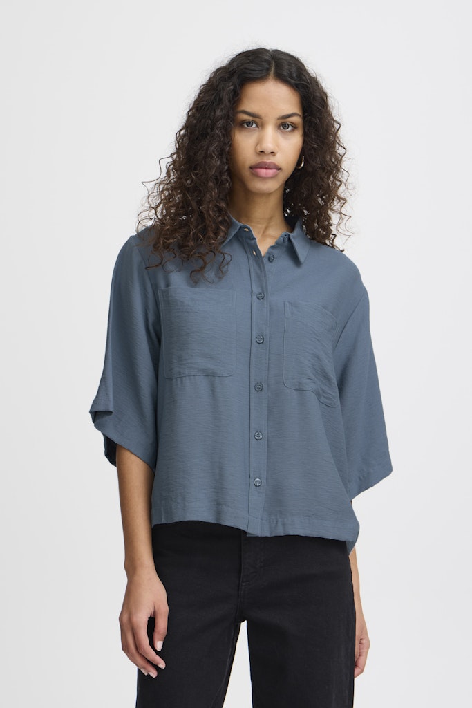 Blouses korte mouw blauw ICHI
