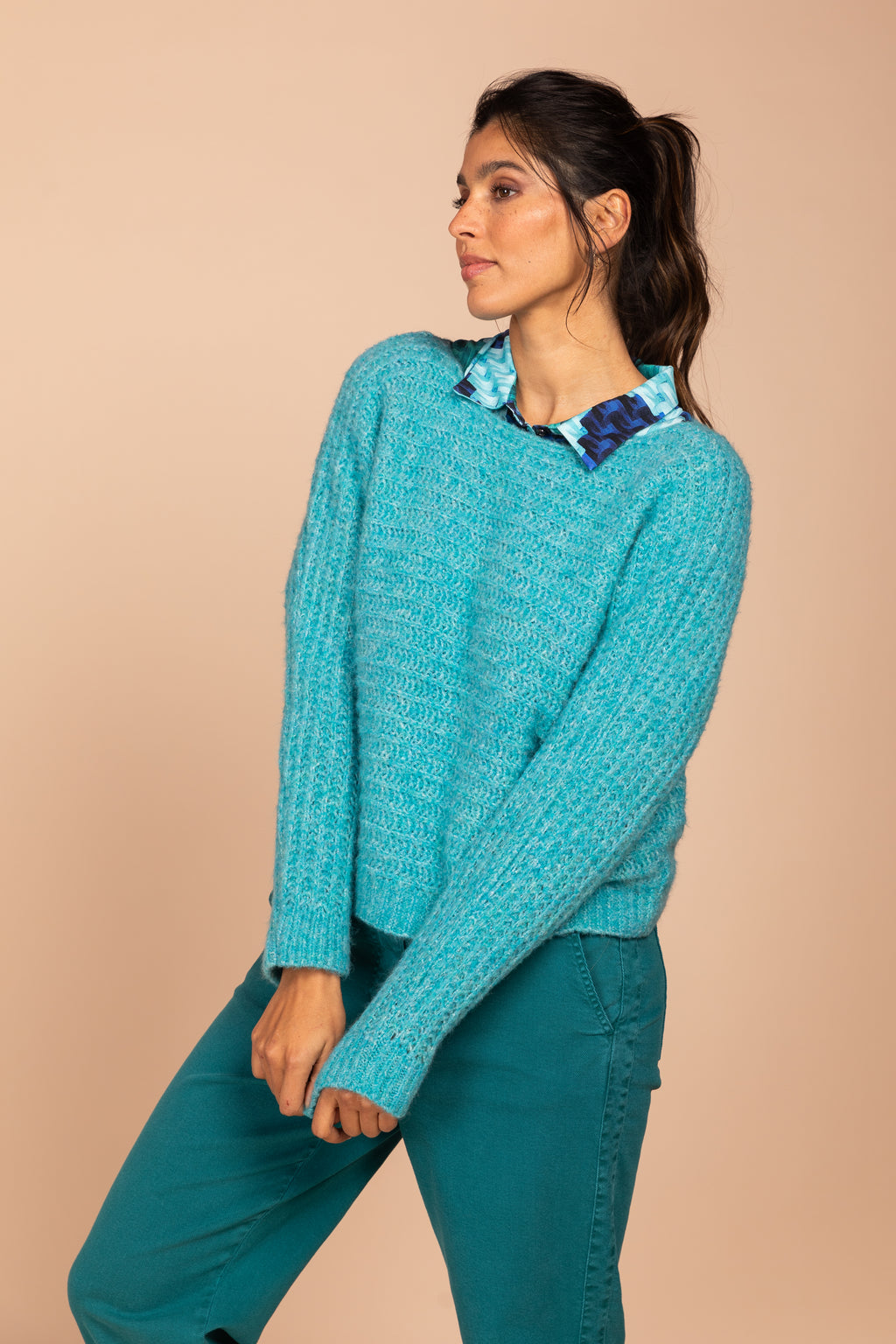 Pulls blauw Four Roses