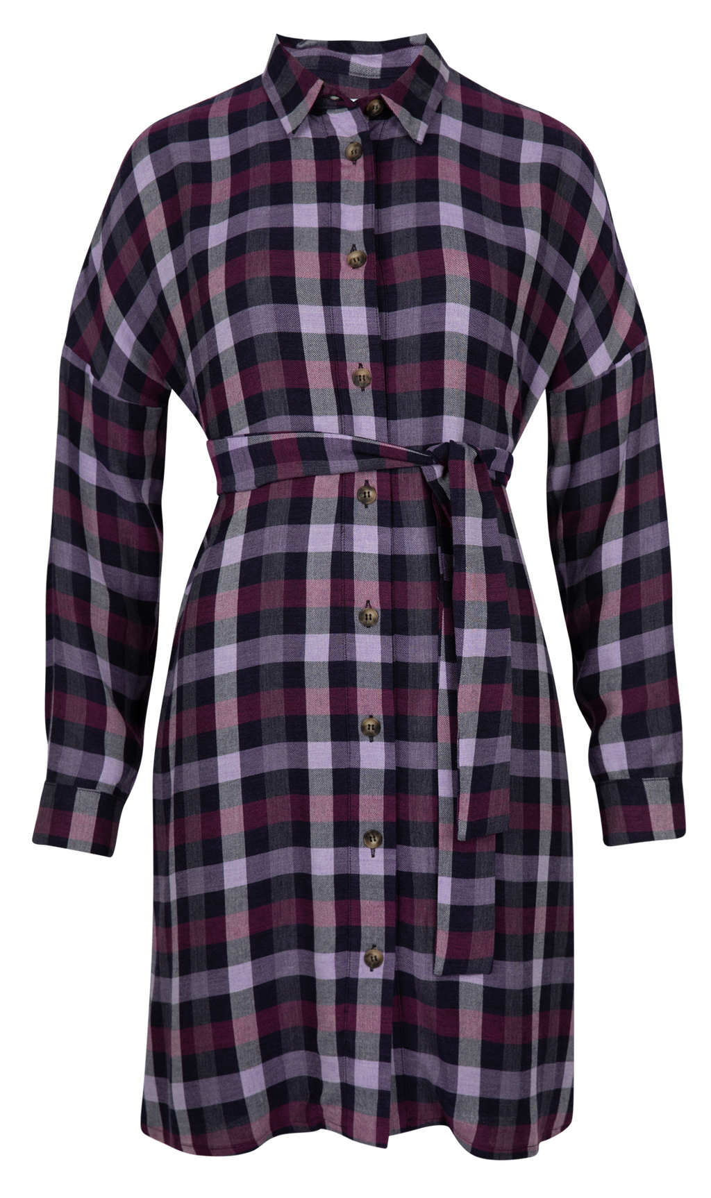 Jurken lange mouw paars Four Roses