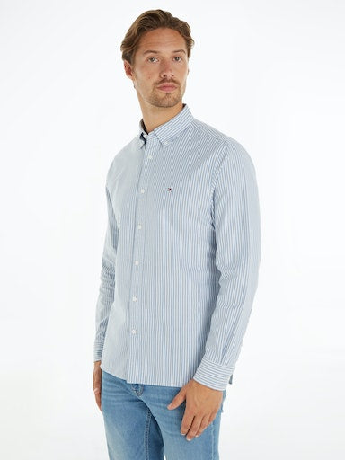 Hemden lange mouw blauw Tommy Hilfiger