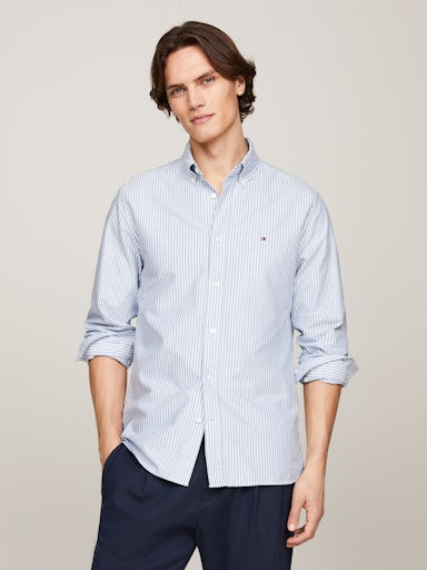 Hemden lange mouw blauw Tommy Hilfiger