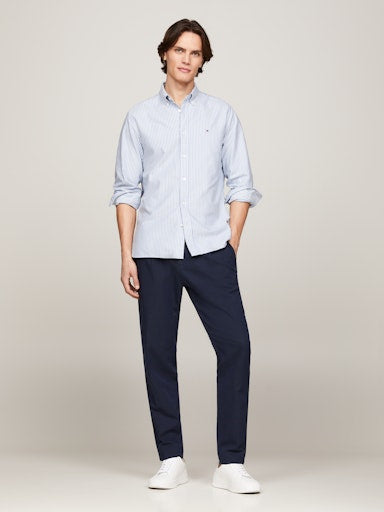 Hemden lange mouw blauw Tommy Hilfiger