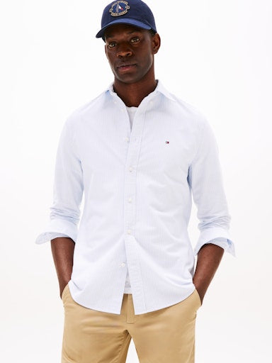 Hemden lange mouw blauw Tommy Hilfiger