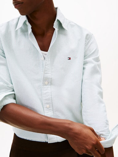 Hemden lange mouw groen Tommy Hilfiger