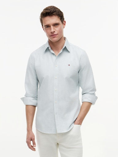 Hemden lange mouw groen Tommy Hilfiger
