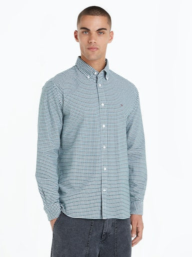 Hemden lange mouw groen Tommy Hilfiger