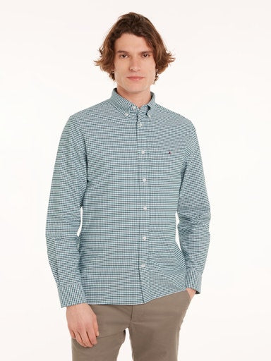 Hemden lange mouw groen Tommy Hilfiger