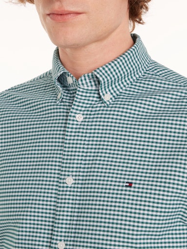 Hemden lange mouw groen Tommy Hilfiger