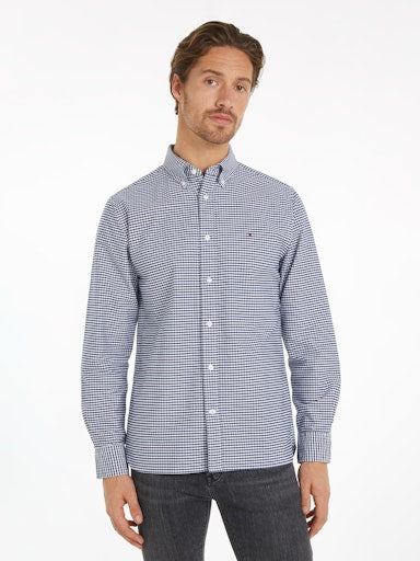 Hemden lange mouw blauw Tommy Hilfiger