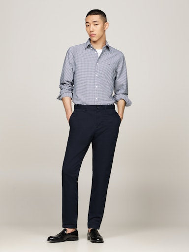 Hemden lange mouw blauw Tommy Hilfiger