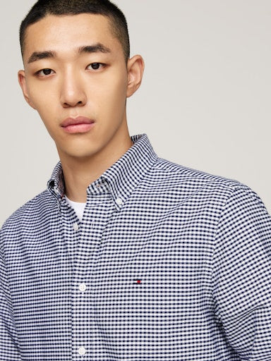 Hemden lange mouw blauw Tommy Hilfiger