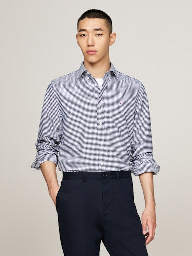 Hemden lange mouw blauw Tommy Hilfiger