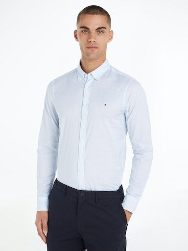 Hemden lange mouw blauw Tommy Hilfiger