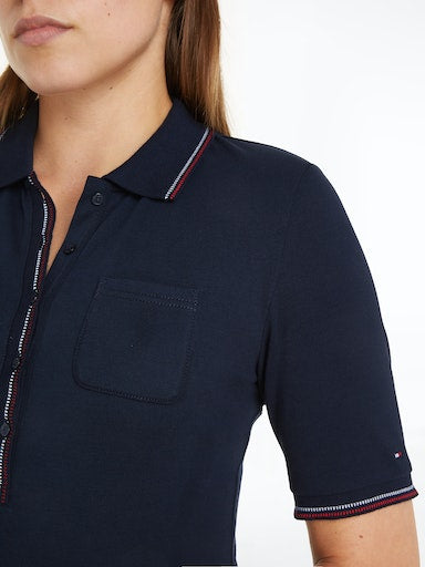 Jurken korte mouw navy Tommy Hilfiger