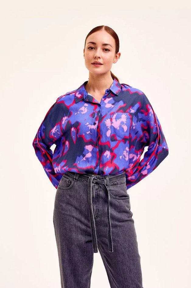 Blouses lange mouw blauw CKS