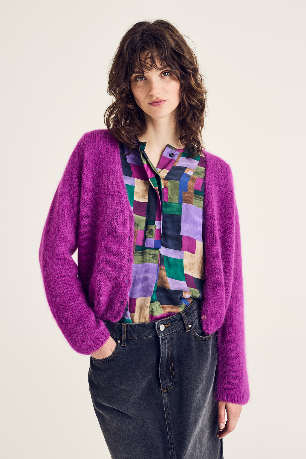 Cardigans paars Terre Bleue