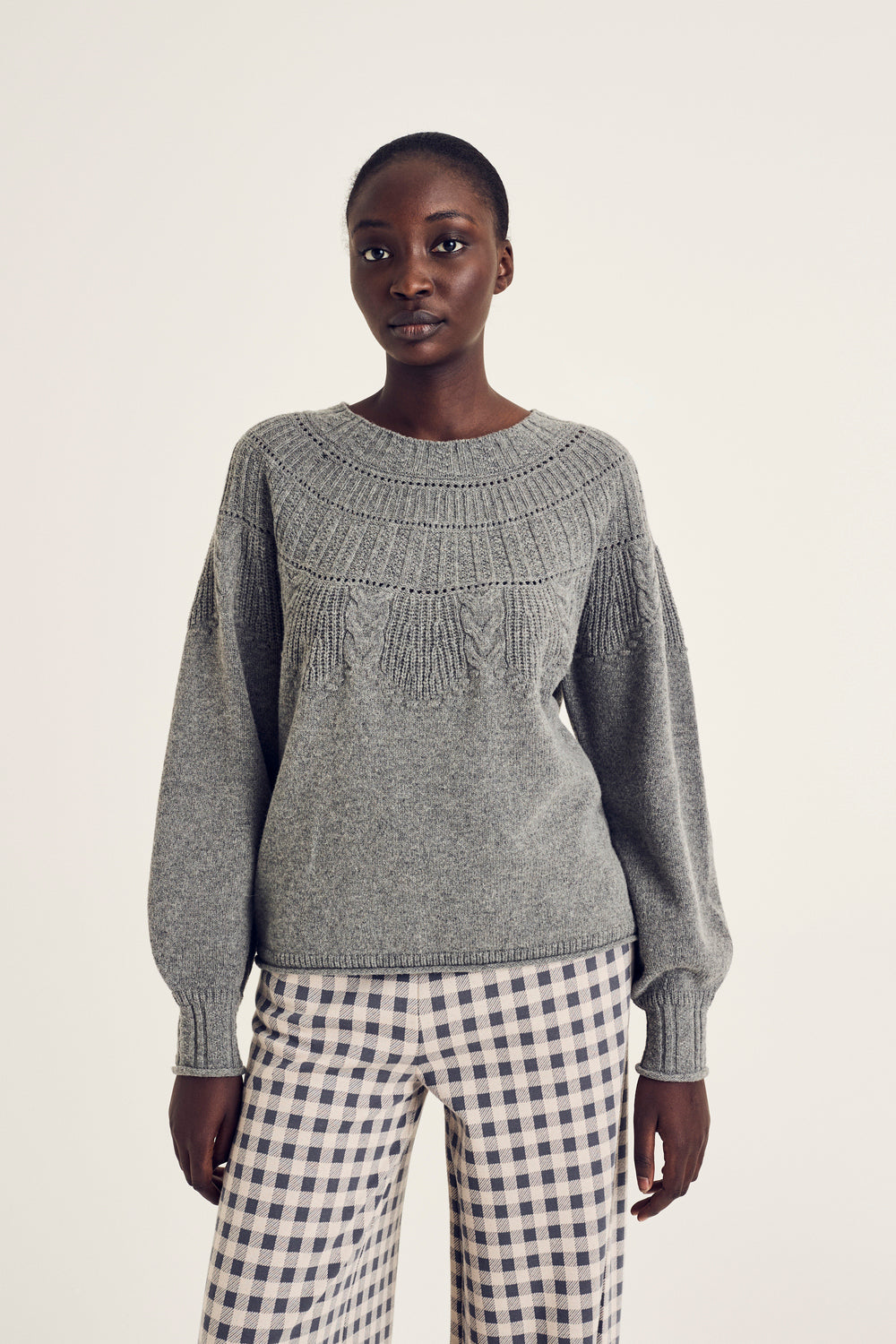 Pulls grijs Terre Bleue