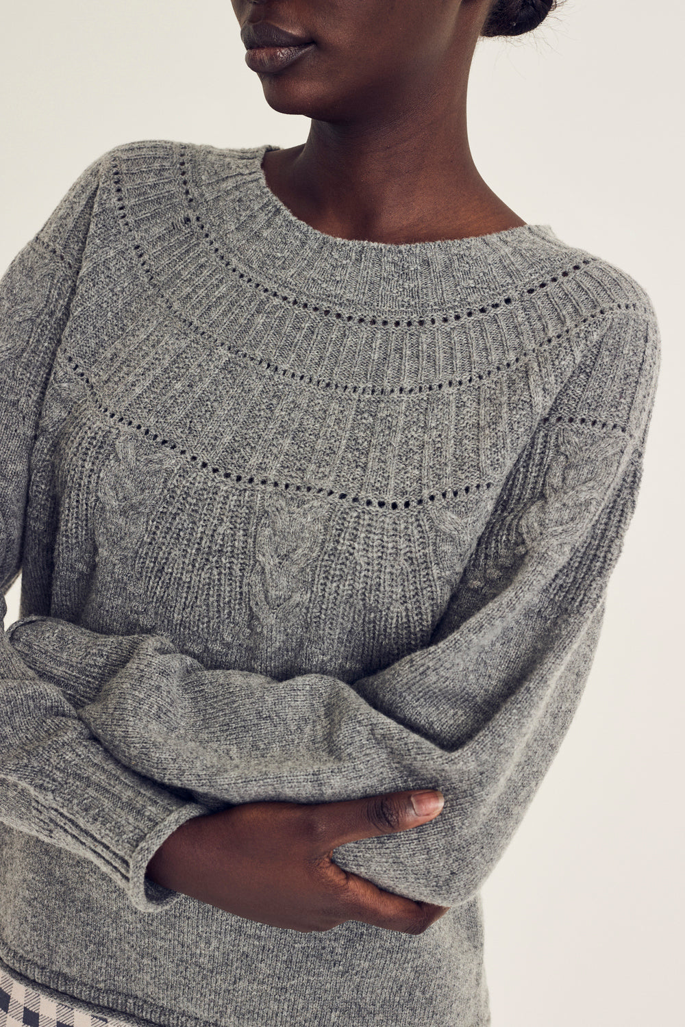 Pulls grijs Terre Bleue