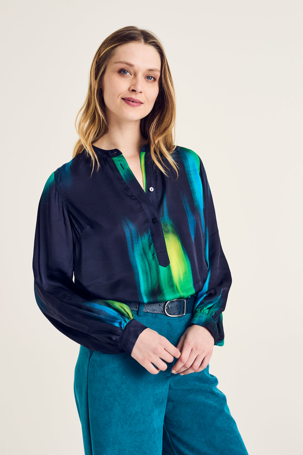 Blouses lange mouw navy Terre Bleue