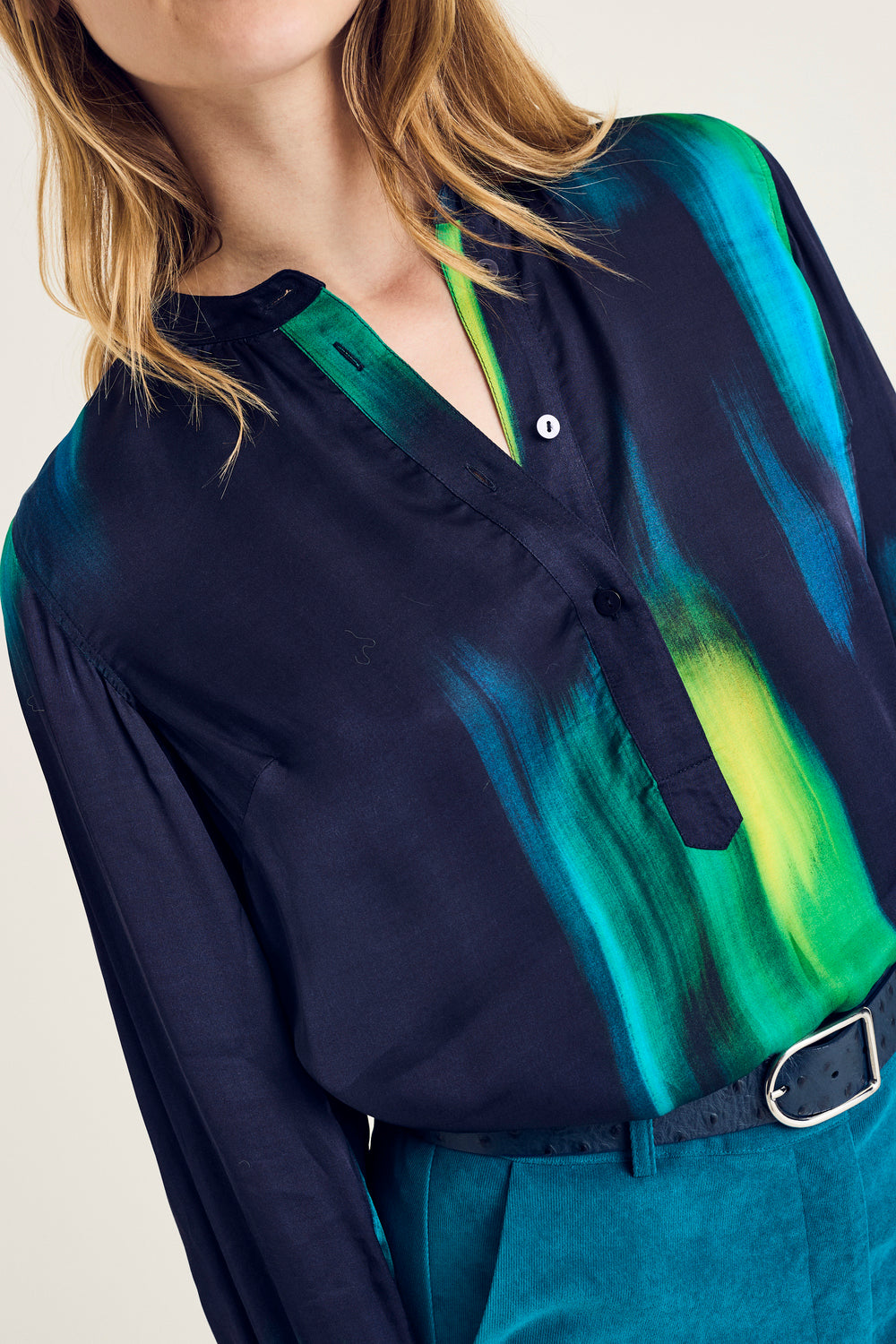 Blouses lange mouw navy Terre Bleue