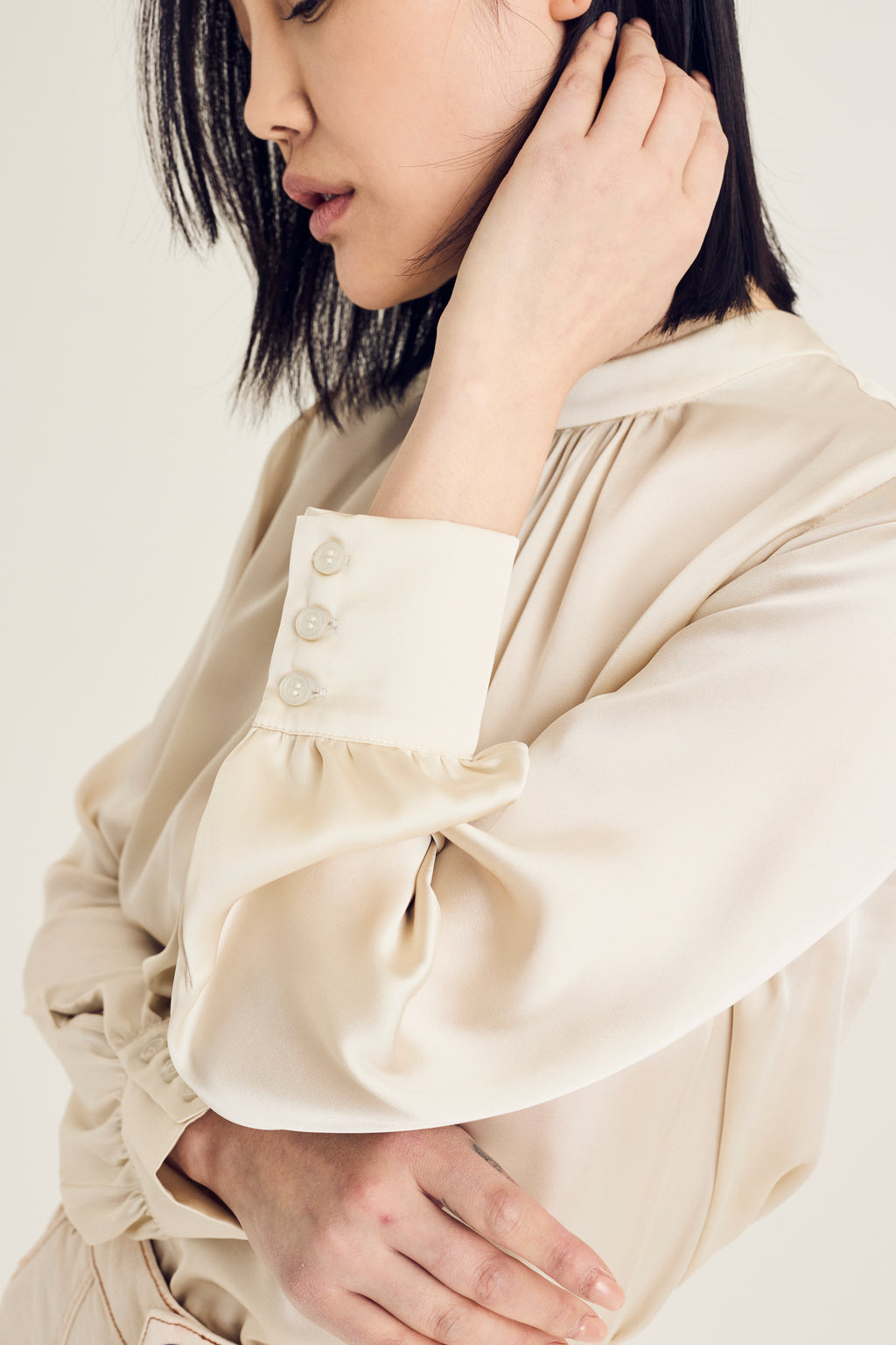 Blouses lange mouw beige Terre Bleue